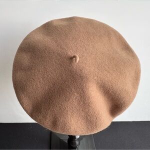 Vintage Kangol Anglobasque Beret Camel 100% Virigin Wool - Size M
